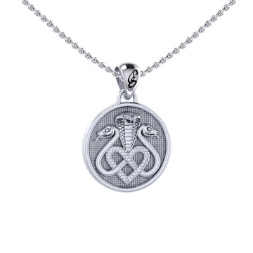 Triple Snake with Celtic Heart Sterling Silver Pendant TPD6429